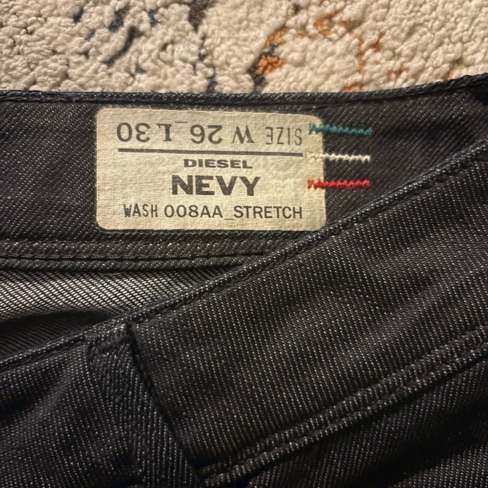 Diesel Nevy Slim Straight Stretch Jeans Low Dark Wash 26x30 Italy (2009) Women's - Picture 7 of 13